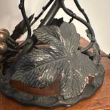 Lampe à poser Art deco en fer forgé et pâte de verre