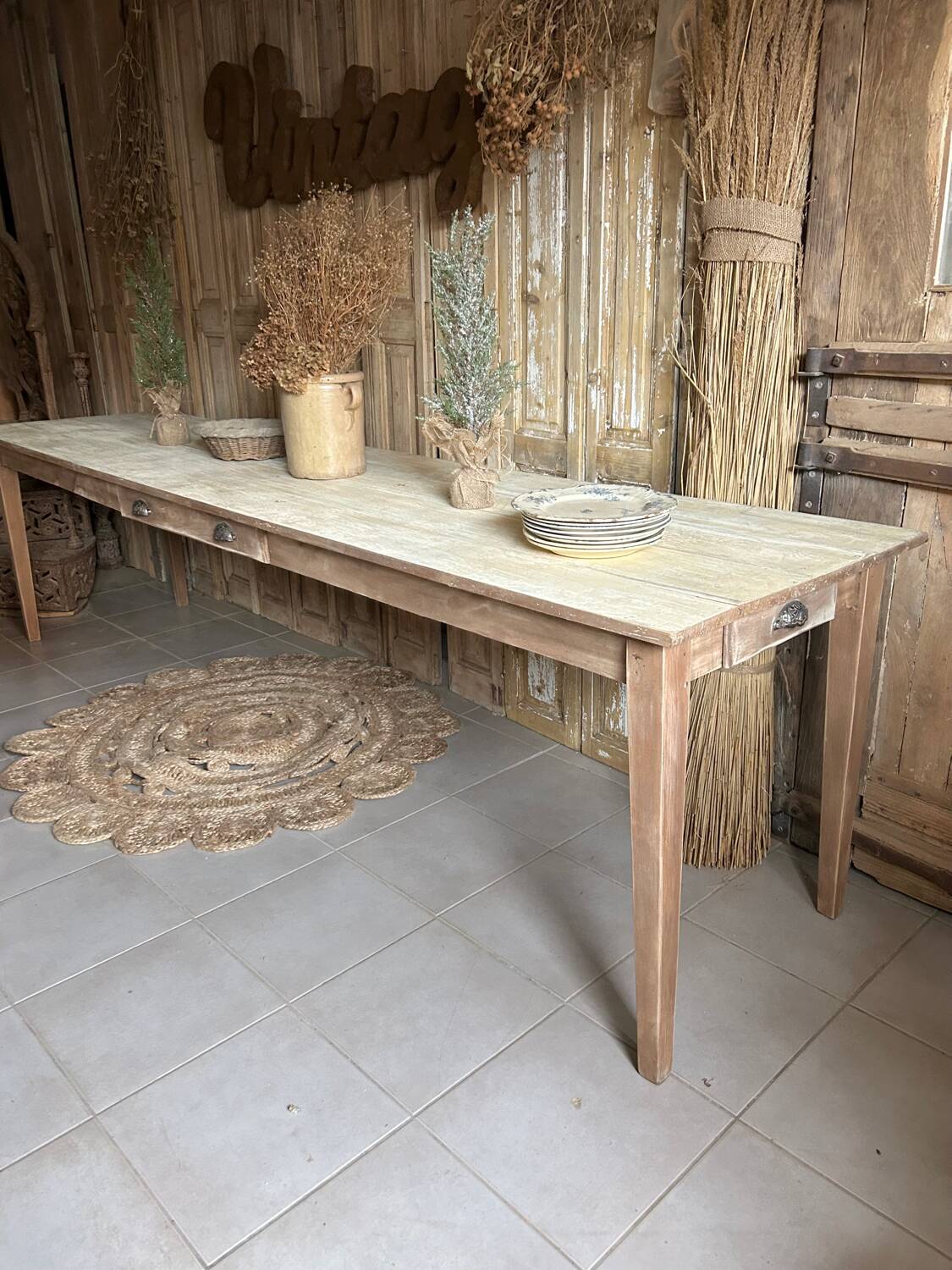 Large farmhouse table 292 cm
