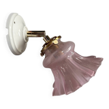 Vintage ceramic and glass tilting wall light