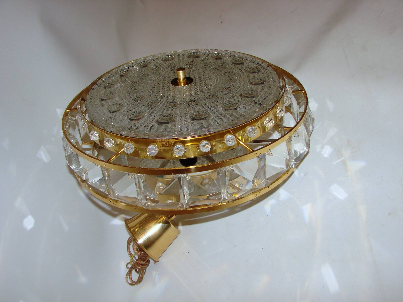 Crystal pendant lamp Proj. Carl Fagerlund for Orrefors, Sweden, 1960s