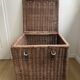 Set of two large trunks, vintage wicker storage chests