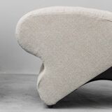 Pair of vintage fabric armchairs from the 1970s modernist period