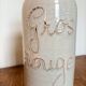 Large stoneware wine carafe with cork stopper