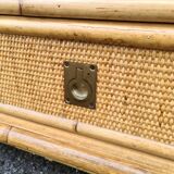 Bedside Dal Vera rattan Vintage bamboo 1980