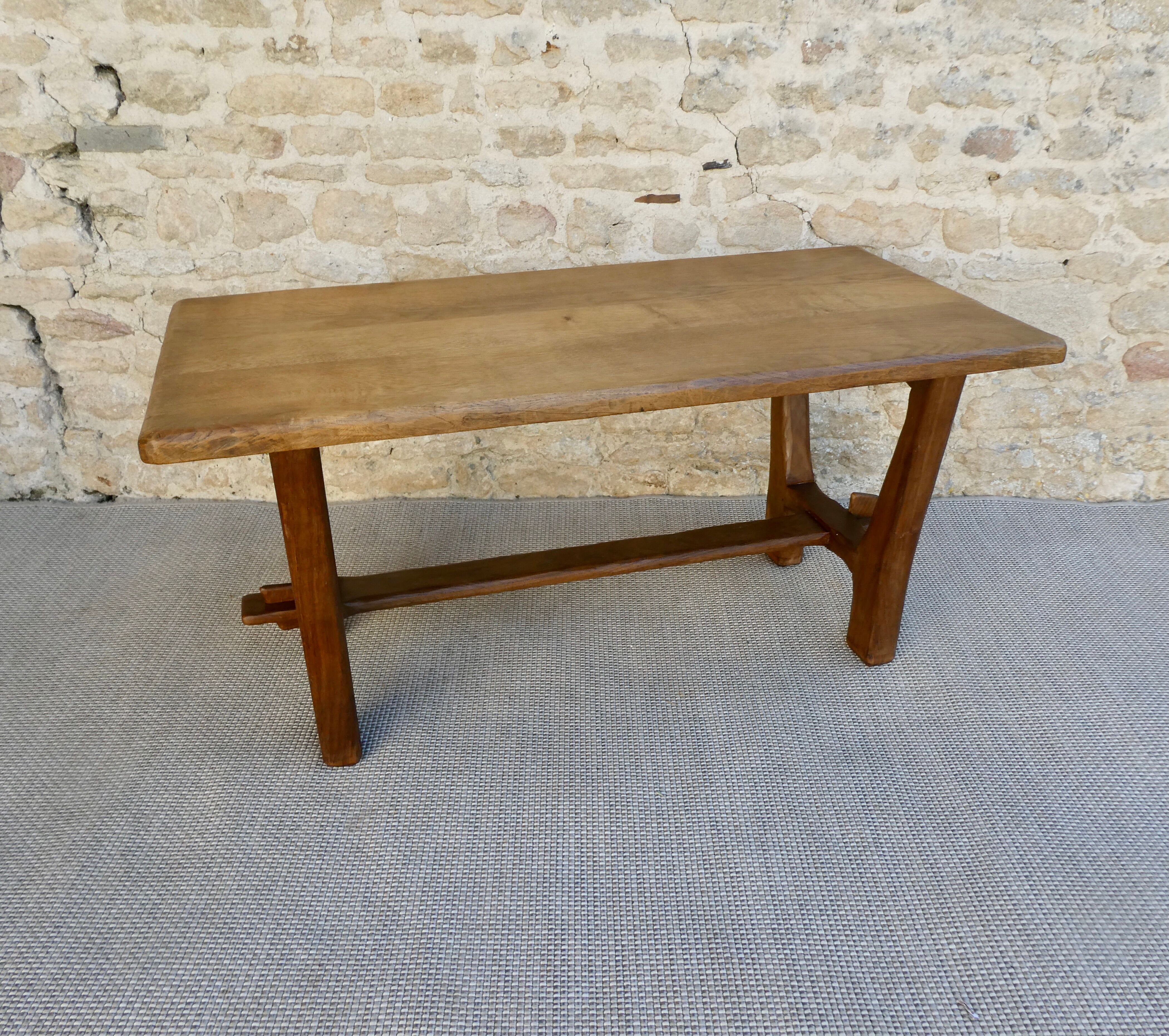 Solid wood coffee table, brutalist