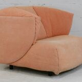 Armchair Ligne Roset, pastel orange color, France, circa 1990