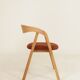 Set of 6 Dining Chairs – Natural Oak & Terracota Upholstery