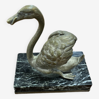 statue petit cygne en bronze