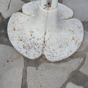 Garden or bistro table with steel and fiberglass base and top, circa 1970