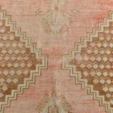3x6 Turkish Pale Red & Brown Oriental Vintage Rug, 95x196Cm