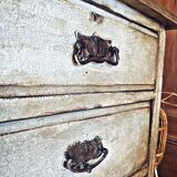 Antique commode, patinated, blue-grey Tuscany.