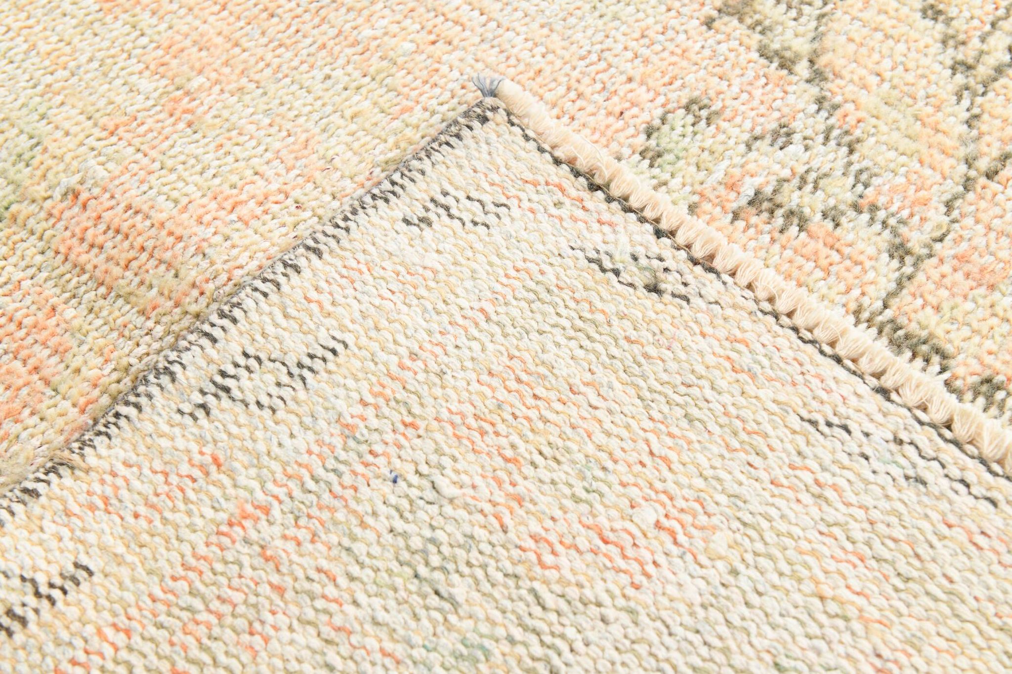 Blush Pink & Sage Green Oushak Vintage Rug For Living Room, 166x266 Cm