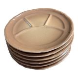 Set of 6 plates with faience earthenware of Saint Amand 24cm