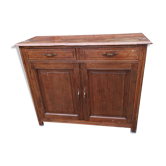 Buffet bas parisien en bois massif 2 portes 2 tiroirs poignées art déco