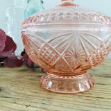Pink glass candy box