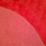 Round carpet in red moumoute style pelfran diameter 130cm vintage