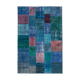 Handwoven turkish contemporary 202 cm x 300 cm blue patchwork carpet