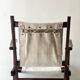 "Safari" folding chair in wood and ecru canvas, 1960s/1970s.