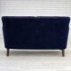 1960s, Danish 2-seater sofa. dark blue furniture velour.