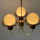Suspended lamp with 3 glass balls and brass frame, Germany, 1960s