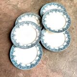 6 Moulin des Loups flat plates in iron clay, “Summer” service