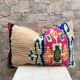 Vintage Berber kilim cushion cover: Moroccan wool cushion 60x40cm