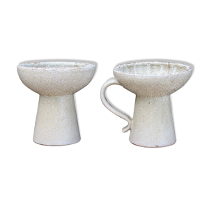 Paire de bougeoirs blancs - accolay