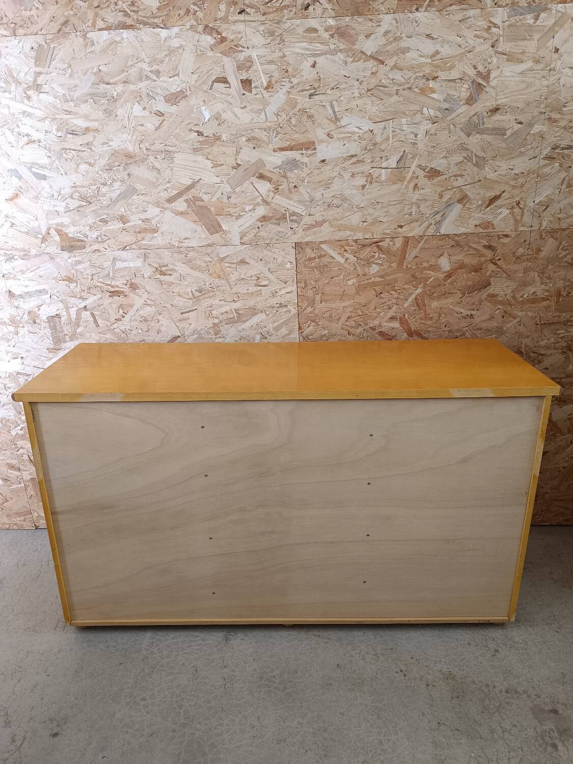 Vintage wooden rattan wicker buffet enfilade
