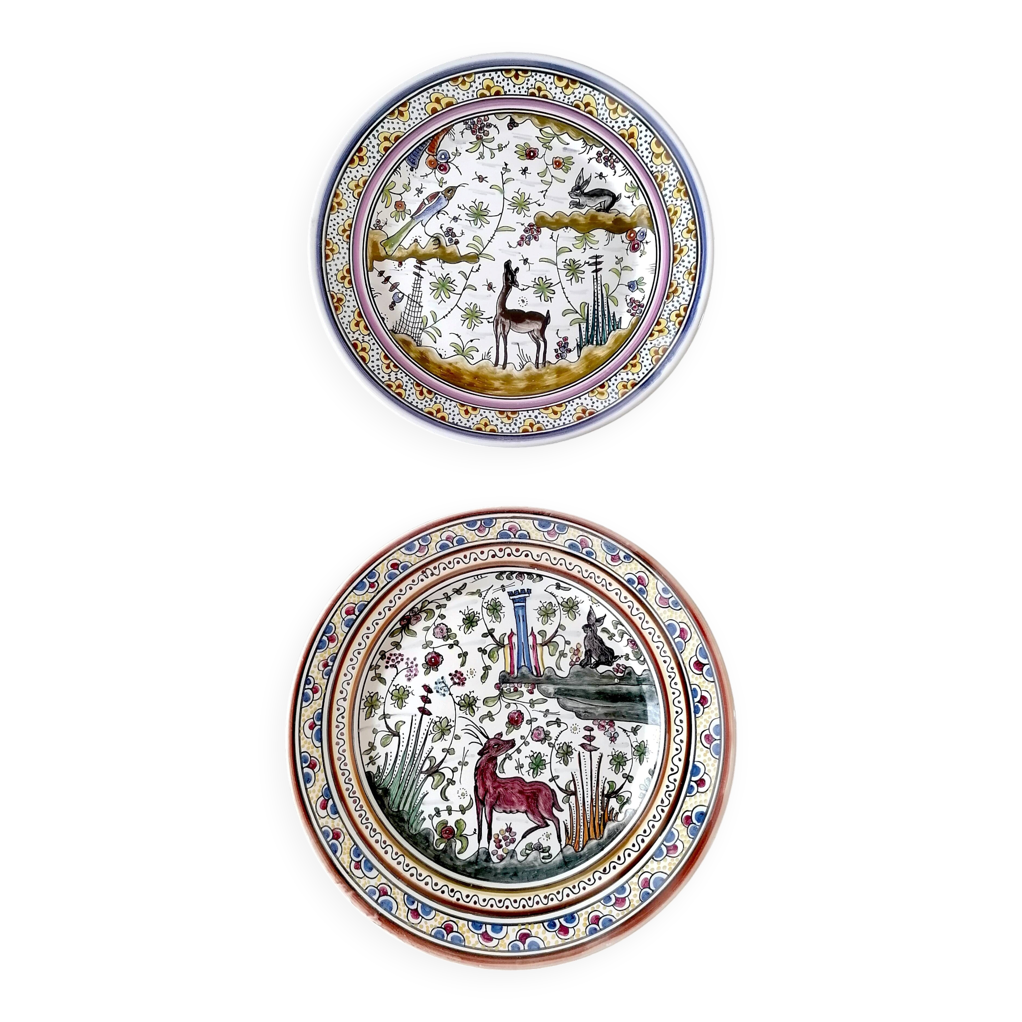Two Coimbra Conimbriga earthenware plates.