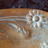 Brass fruit bowl 1900 - basket with embossed metal decoration art nouveau