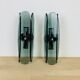 Pair of 70s smoked glass chrome wall lights