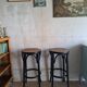 Paire de tabourets de bar cannés , en bois courbé