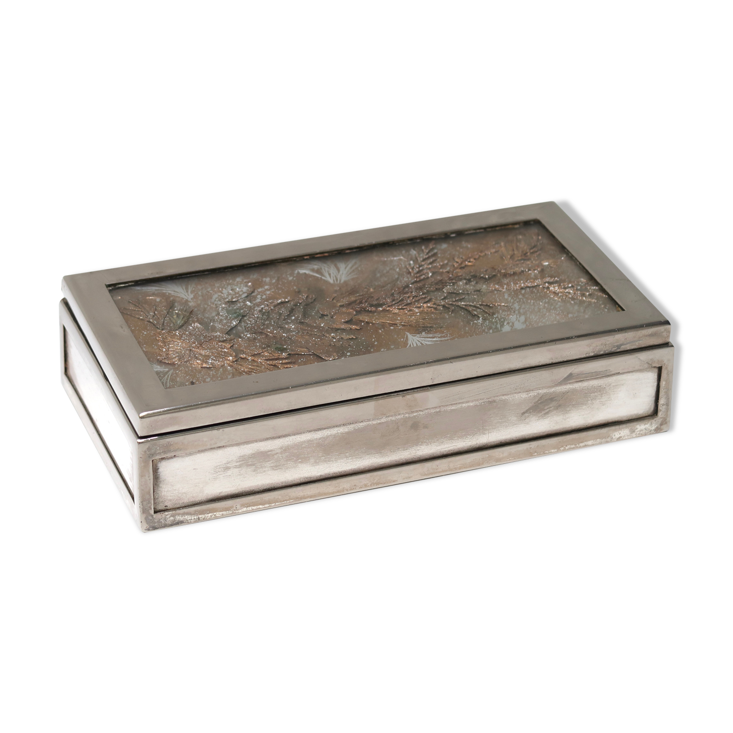 Silver metal box, 50s
