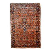 Handmade antique Persian Sarouk rug 4.1' x 6.7' (125cm x 204cm) 1920s