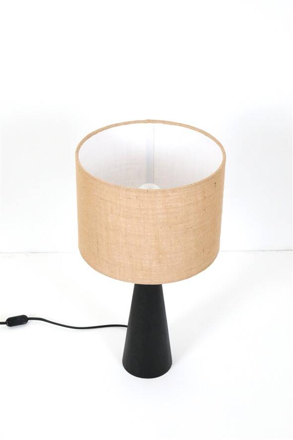 Rare black Theodor Skjøde Knudsen table lamp / Skjern / Mid-century Danish modern design / 1960s / 1970s