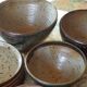 Set of 3 vernissé sandstone bowls by a ceramic potter