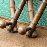 Accordion wall coat rack, bamboo imitation