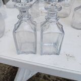 Set of 18 glass and crystal carafes