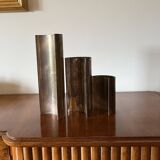 Mid-century set of 3 silver-plated vases, GiBi Italy 1970s