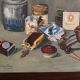 Nature morte signée Micheline Frouin 1970