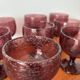 Vintage punch service – Hand-blown bubble glass, bowl or ladle