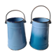 Two enamelled milk jars