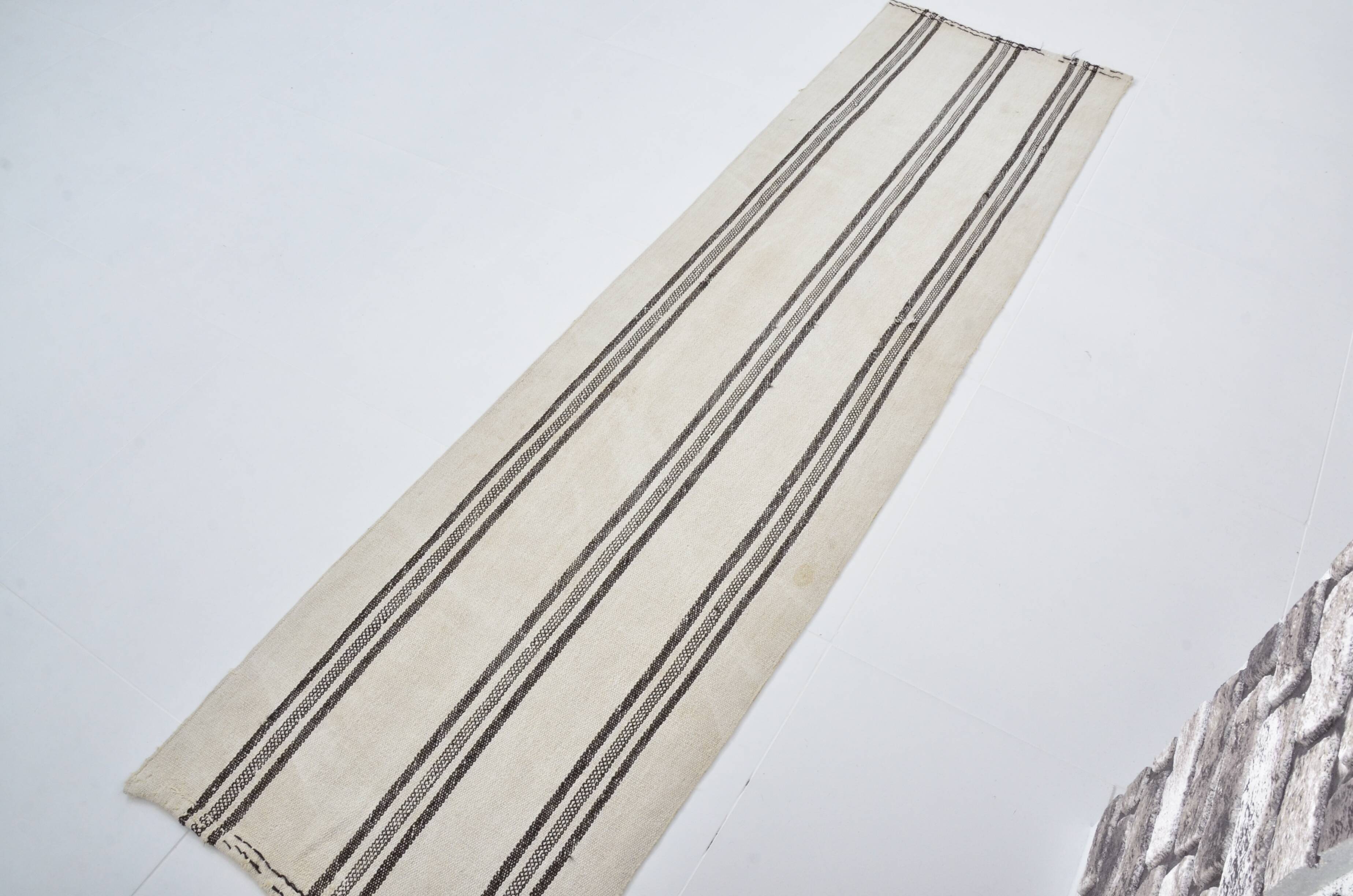 Turkish Handmade Vintage Hmep Runner Rug sku 3391