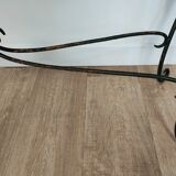 Rattan console and wrought iron
