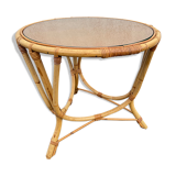 Vintage rattan roundtable