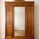 Louis XVI style wardrobe in solid walnut wood.