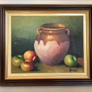 Tableau nature morte huile sur toile signée