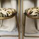 Lafuma folding chairs "Chantazur" floral upholstery from the 1960s.
