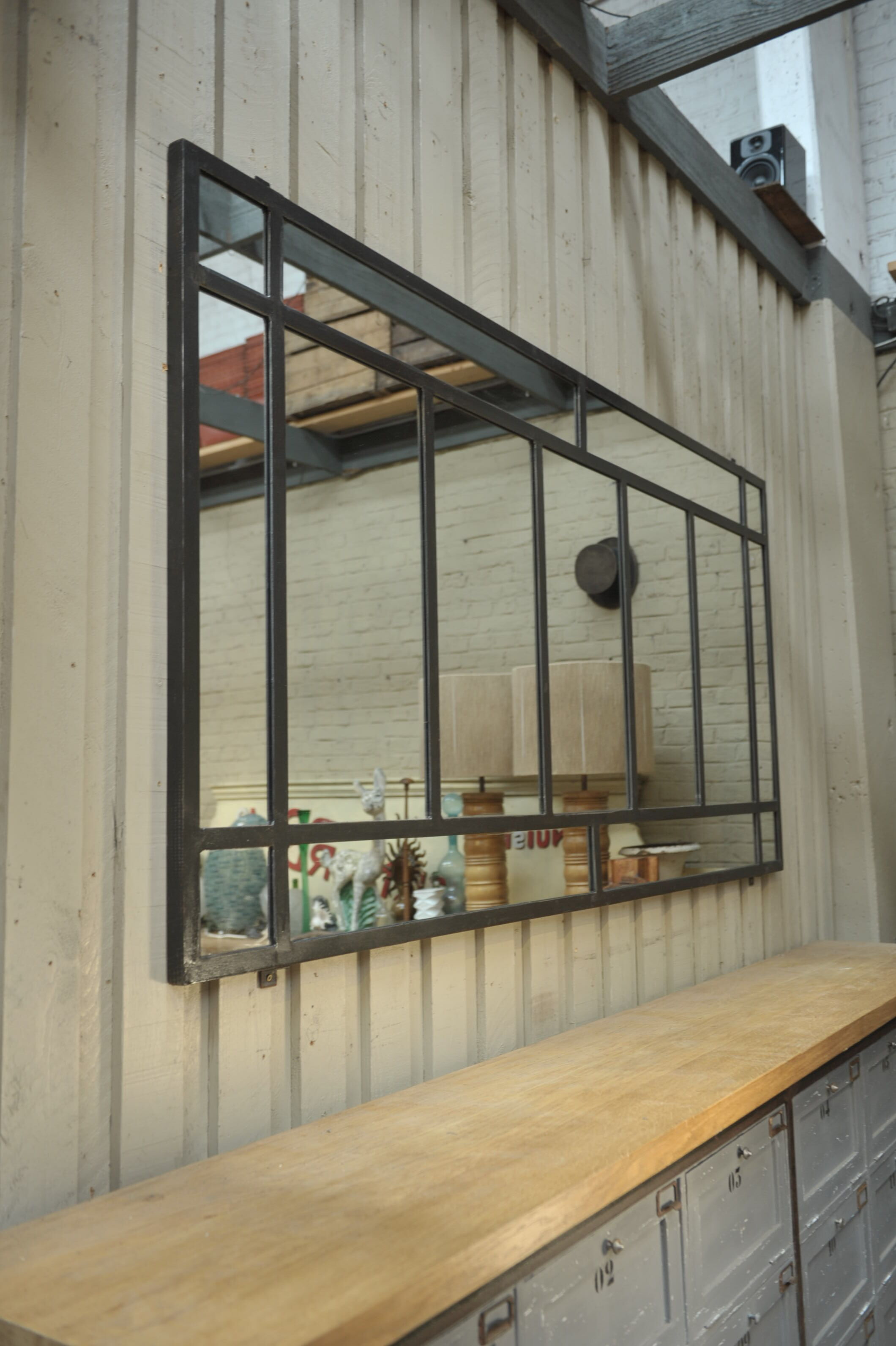 Industrial metal mirror 1930s - 112x221cm