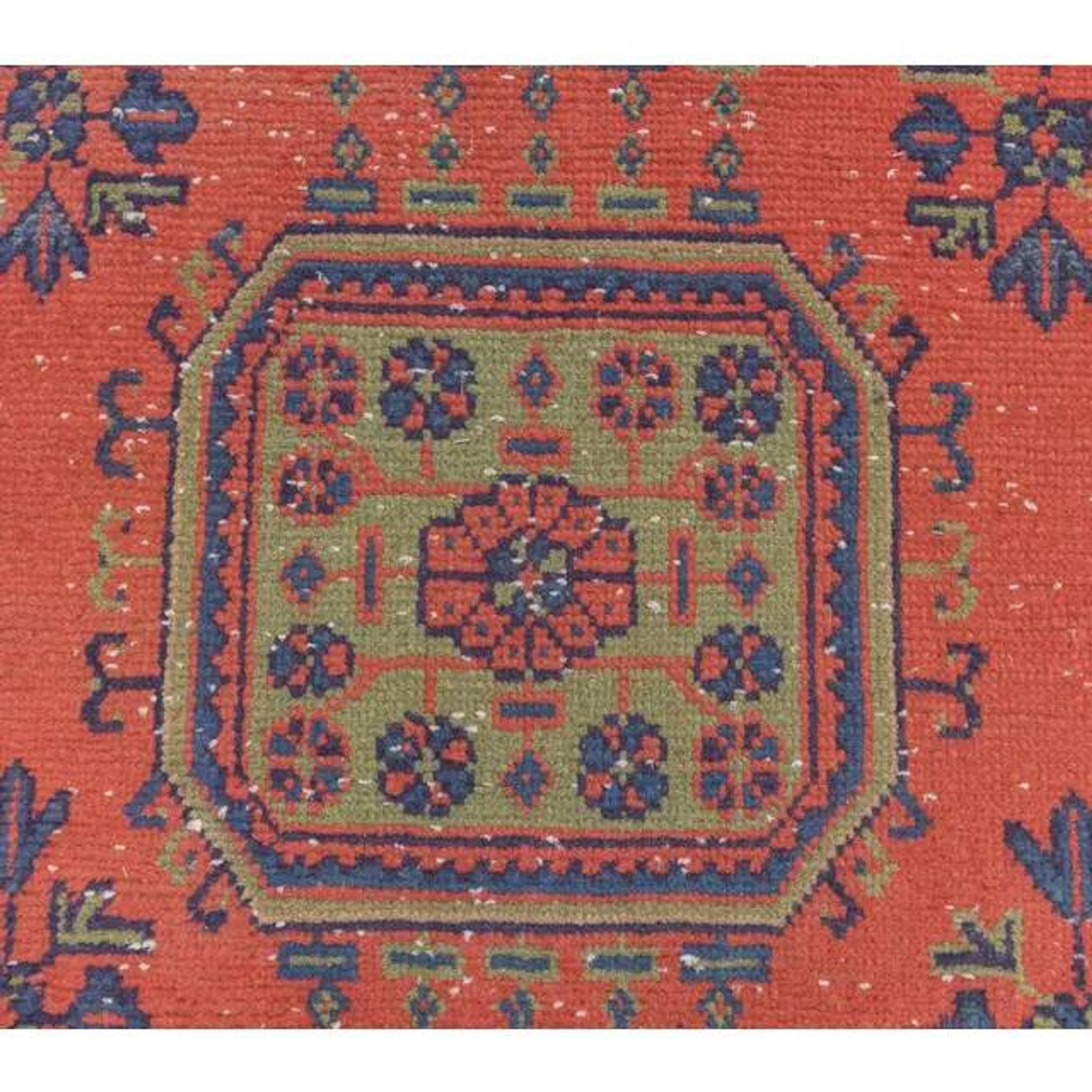 1980s Vintage Turkish Hand-Knotted Floral Runner 82x346